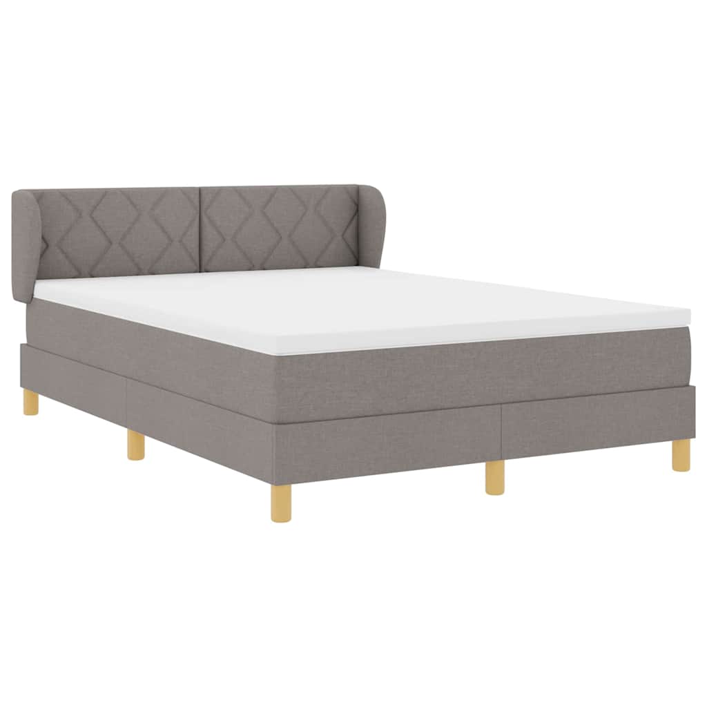 Κρεβάτι με ελατήρια με κεφαλάρι Taupe 160 x 200 cm ύφασμα - Pakobazaar