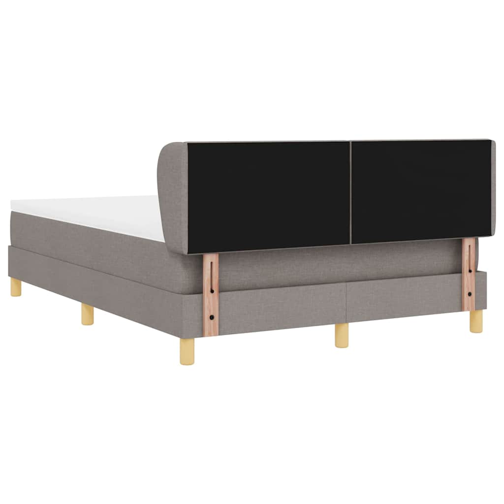 Κρεβάτι με ελατήρια με κεφαλάρι Taupe 160 x 200 cm ύφασμα - Pakobazaar