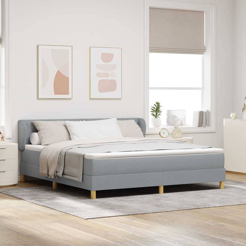 Κρεβάτι με ελατήρια Ανοιχτό γκρι 180 x 200 cm ύφασμα - Pakobazaar
