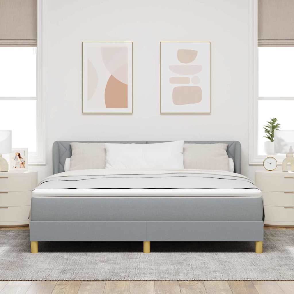 Κρεβάτι με ελατήρια Ανοιχτό γκρι 180 x 200 cm ύφασμα - Pakobazaar