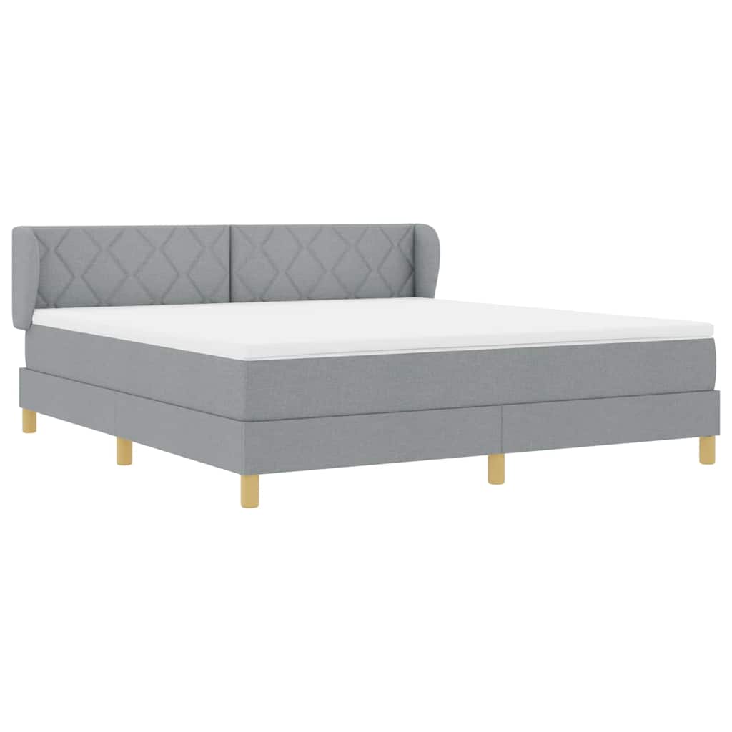 Κρεβάτι με ελατήρια Ανοιχτό γκρι 180 x 200 cm ύφασμα - Pakobazaar