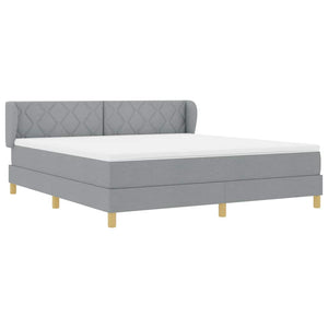Κρεβάτι με ελατήρια Ανοιχτό γκρι 180 x 200 cm ύφασμα - Pakobazaar