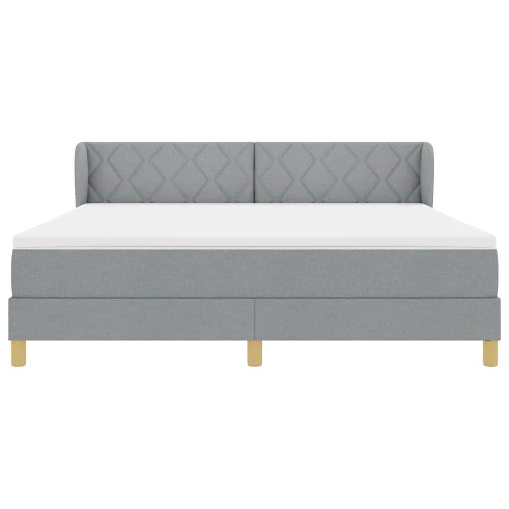 Κρεβάτι με ελατήρια Ανοιχτό γκρι 180 x 200 cm ύφασμα - Pakobazaar
