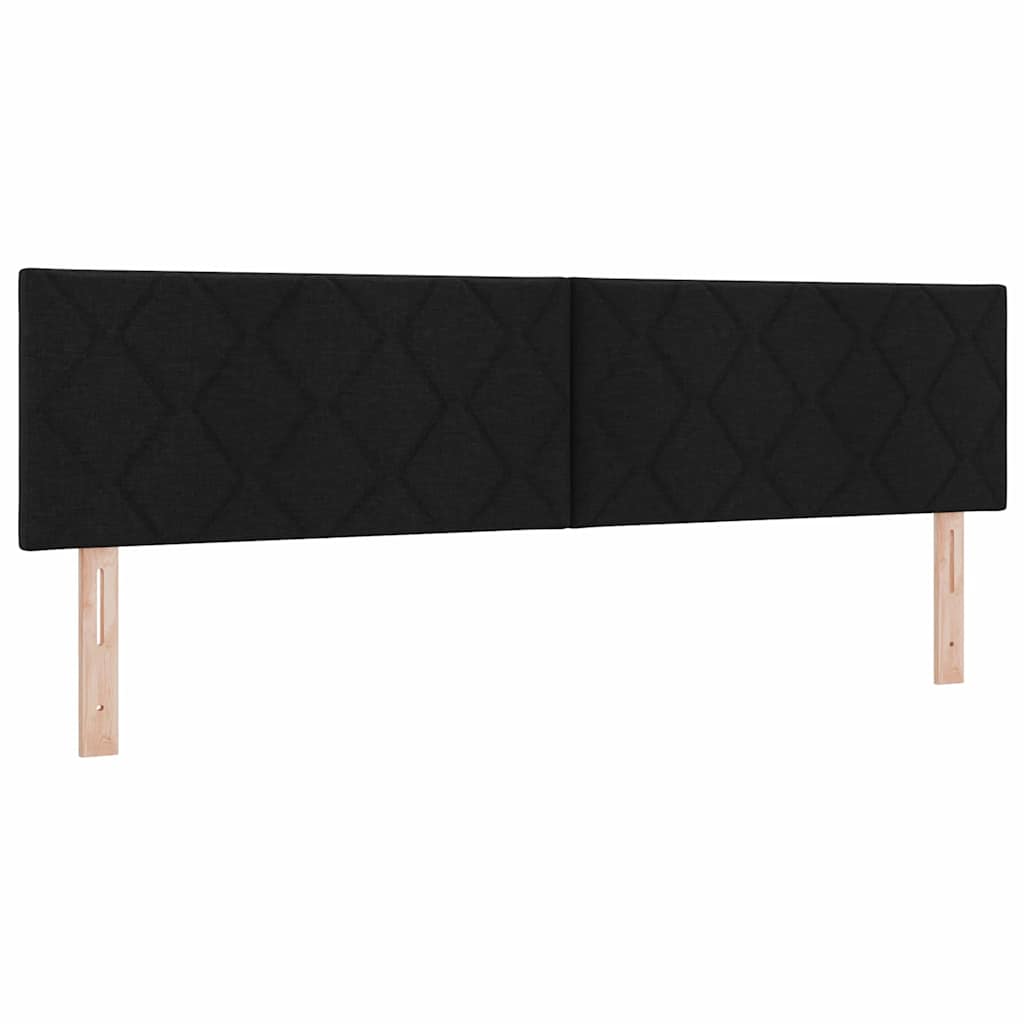 Κρεβάτι με ελατήρια με κεφαλάρι Μαύρο 180 x 200 cm ύφασμα - Pakobazaar