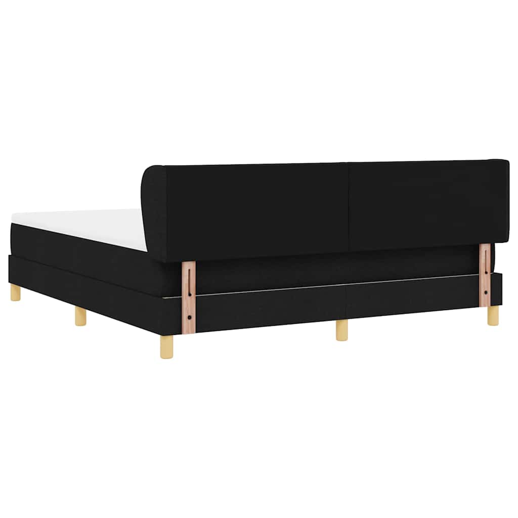 Κρεβάτι με ελατήρια με κεφαλάρι Μαύρο 180 x 200 cm ύφασμα - Pakobazaar