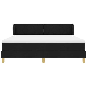 Κρεβάτι με ελατήρια με κεφαλάρι Μαύρο 180 x 200 cm ύφασμα - Pakobazaar