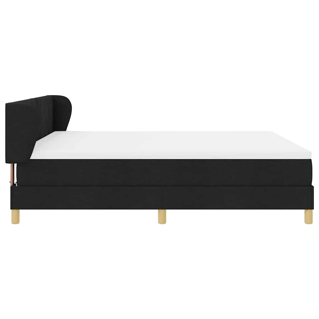Κρεβάτι με ελατήρια με κεφαλάρι Μαύρο 180 x 200 cm ύφασμα - Pakobazaar
