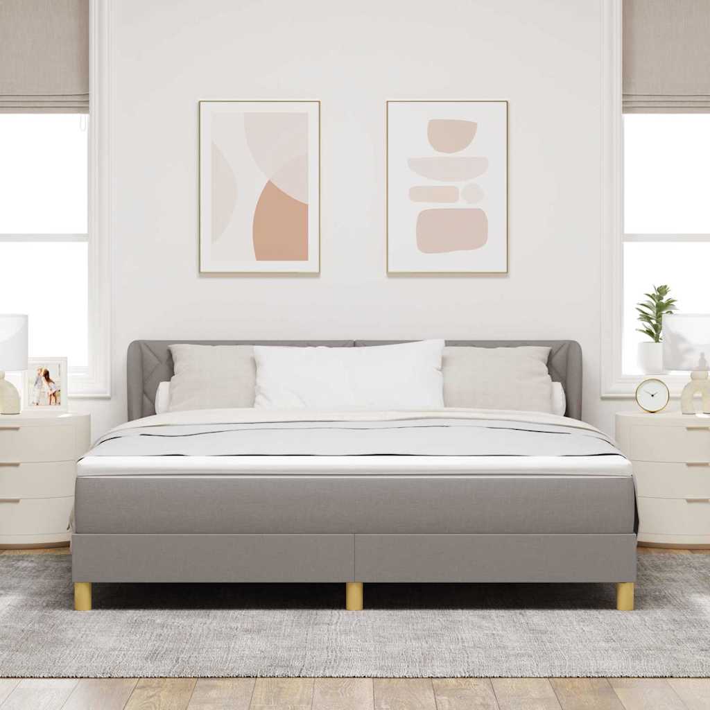 Κρεβάτι με ελατήρια με κεφαλάρι Taupe 180 x 200 cm ύφασμα - Pakobazaar