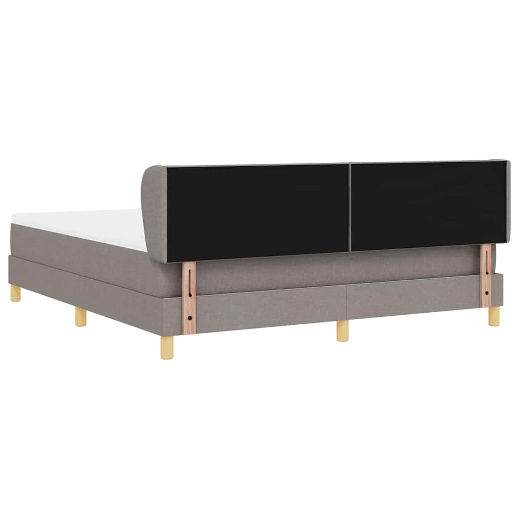 Κρεβάτι με ελατήρια με κεφαλάρι Taupe 180 x 200 cm ύφασμα - Pakobazaar