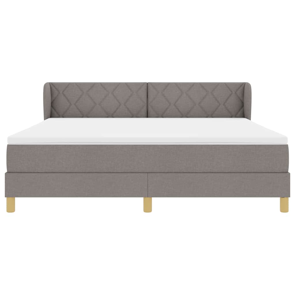 Κρεβάτι με ελατήρια με κεφαλάρι Taupe 180 x 200 cm ύφασμα - Pakobazaar