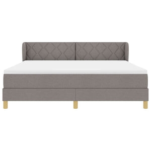 Κρεβάτι με ελατήρια με κεφαλάρι Taupe 180 x 200 cm ύφασμα - Pakobazaar