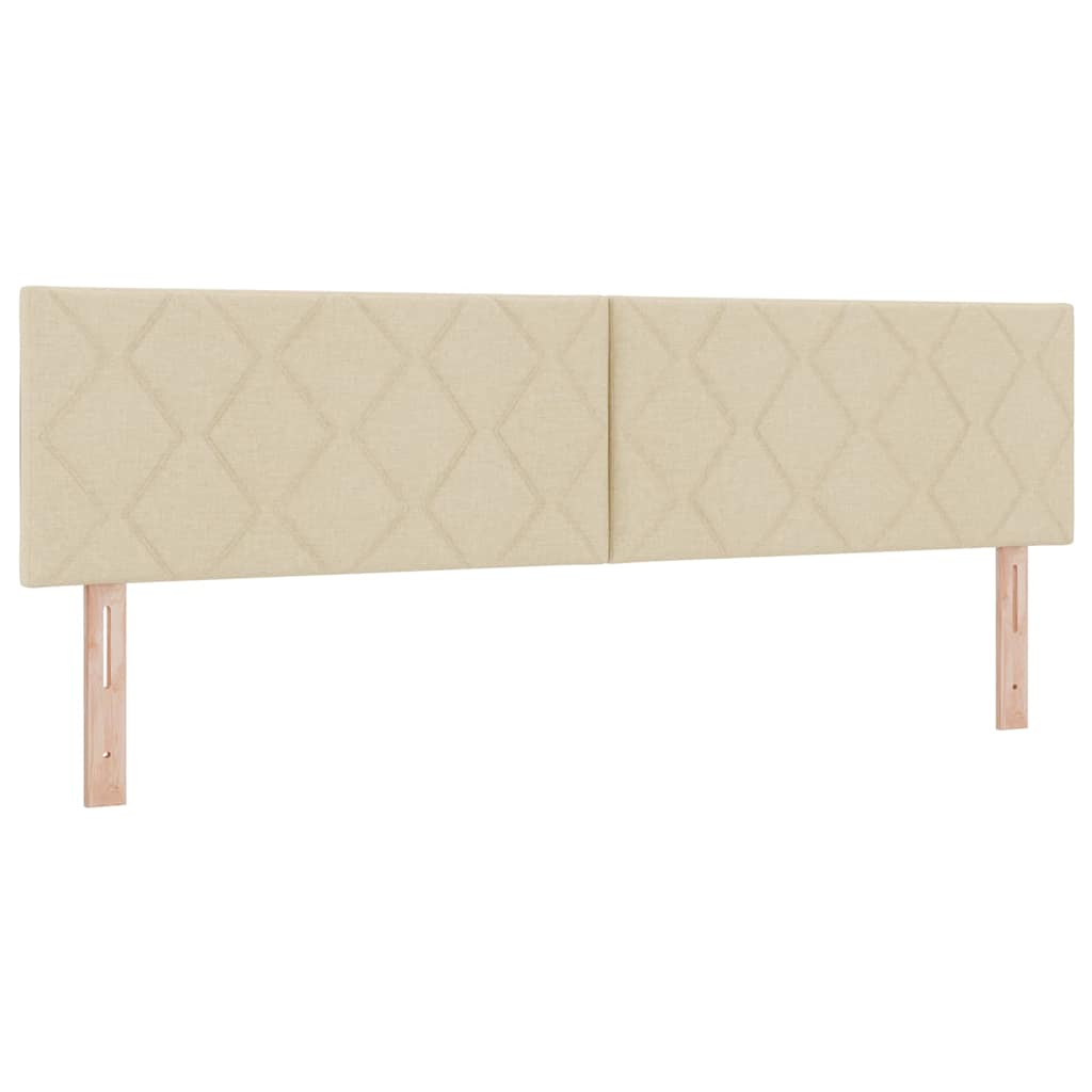 Κρεβάτι με ελατήρια με κεφαλάρι Κρεμ 180 x 200 cm ύφασμα - Pakobazaar