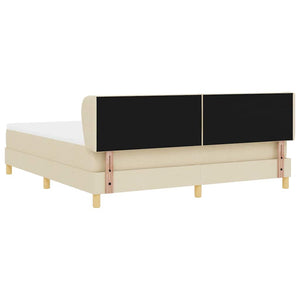 Κρεβάτι με ελατήρια με κεφαλάρι Κρεμ 180 x 200 cm ύφασμα - Pakobazaar