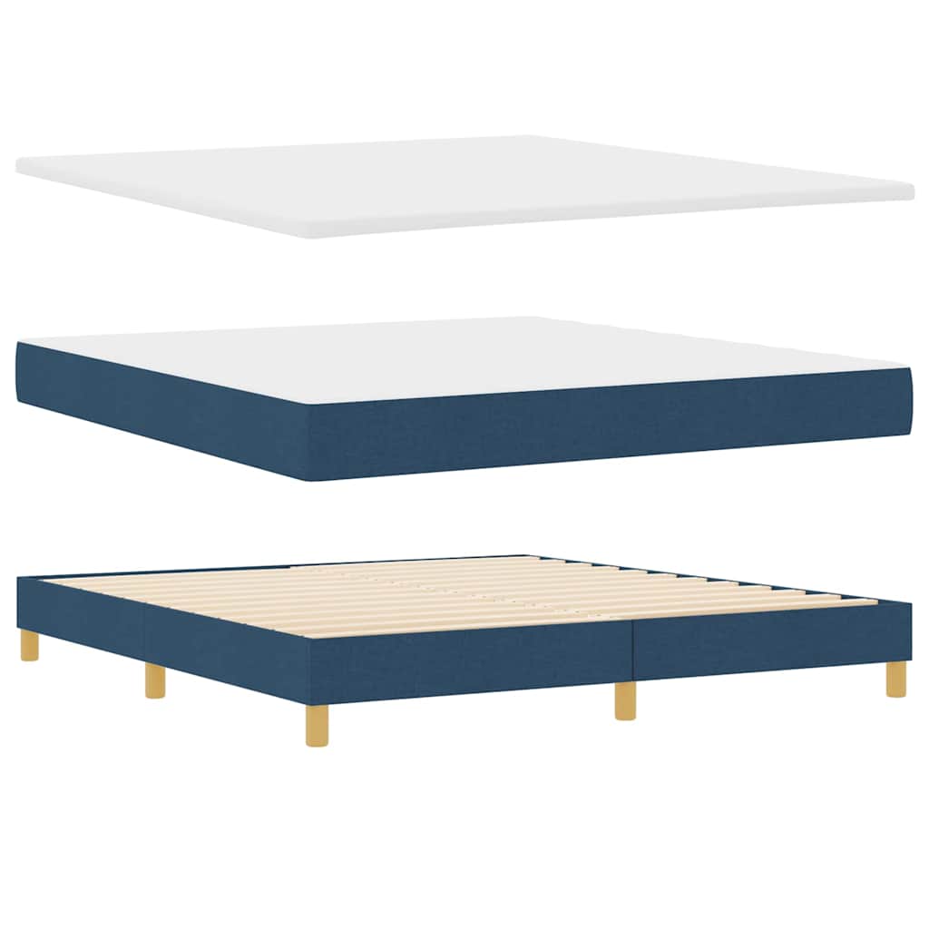 Κρεβάτι με ελατήρια με κεφαλάρι Μπλε 180 x 200 cm ύφασμα
