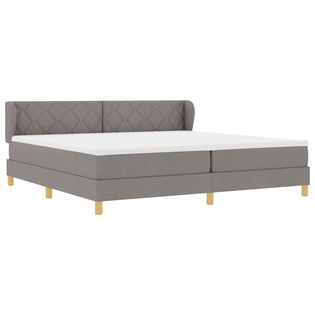 Κρεβάτι με ελατήρια με κεφαλάρι Taupe 200 x 200 cm ύφασμα