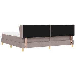 Κρεβάτι με ελατήρια με κεφαλάρι Taupe 200 x 200 cm ύφασμα - Pakobazaar