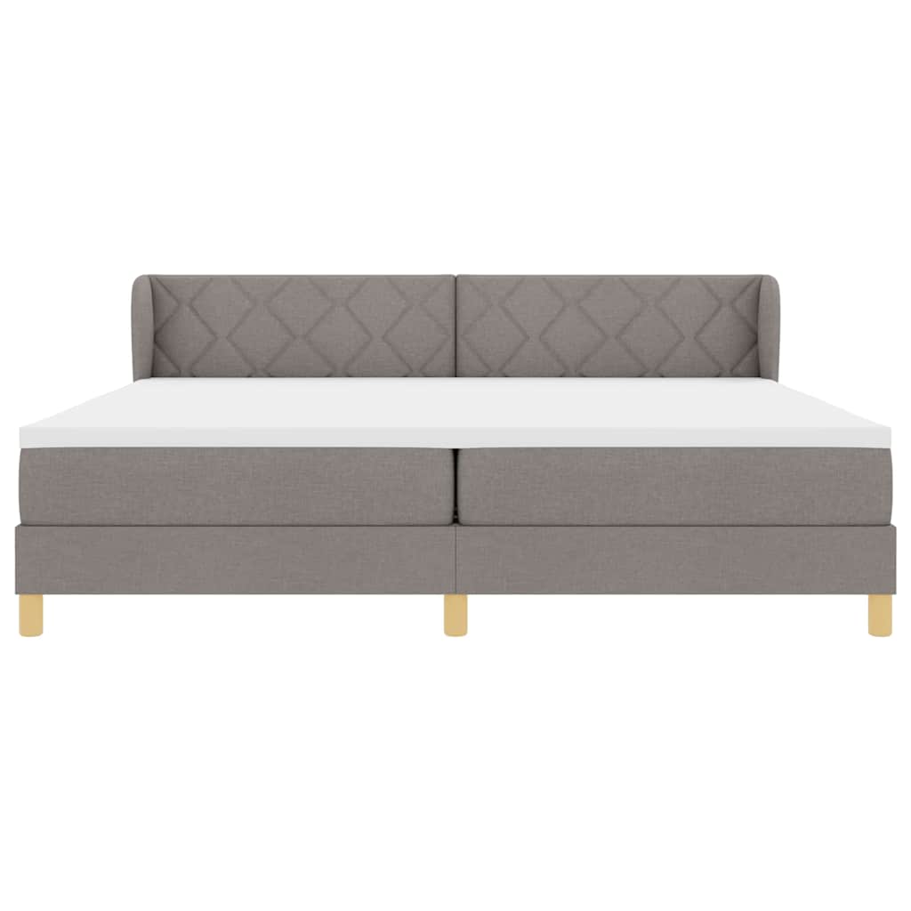 Κρεβάτι με ελατήρια με κεφαλάρι Taupe 200 x 200 cm ύφασμα