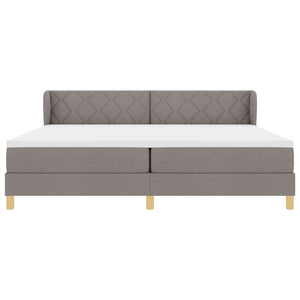 Κρεβάτι με ελατήρια με κεφαλάρι Taupe 200 x 200 cm ύφασμα - Pakobazaar
