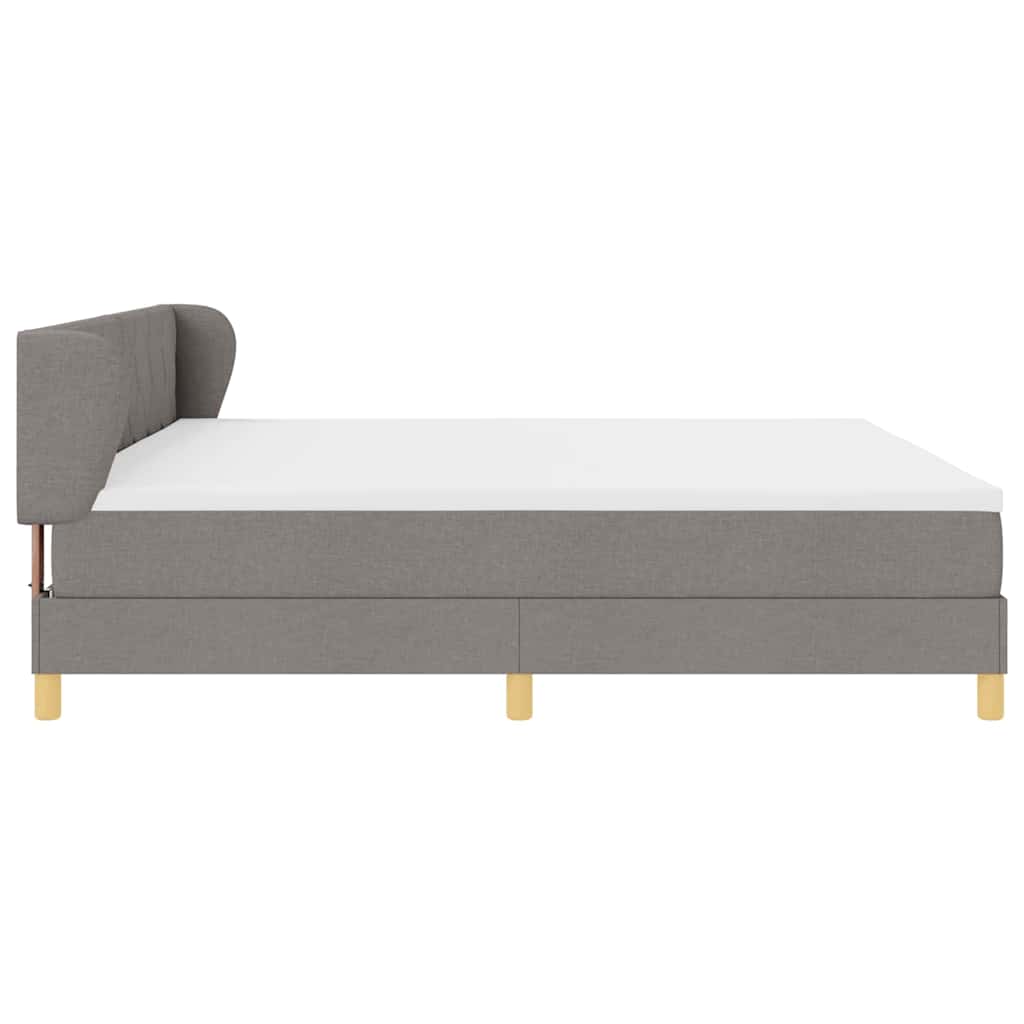Κρεβάτι με ελατήρια με κεφαλάρι Taupe 200 x 200 cm ύφασμα