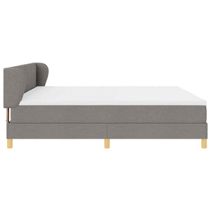 Κρεβάτι με ελατήρια με κεφαλάρι Taupe 200 x 200 cm ύφασμα - Pakobazaar