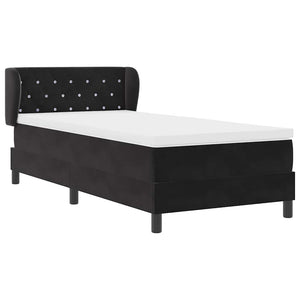 Κρεβάτι με ελατήρια με κεφαλάρι Μαύρο 90 x 190 cm Βελούδο