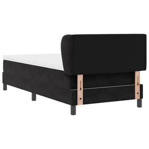 Κρεβάτι με ελατήρια με κεφαλάρι Μαύρο 90 x 190 cm Βελούδο
