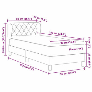 Κρεβάτι με ελατήρια Σκούρο πράσινο 90 x 190 cm Βελούδο - Pakobazaar
