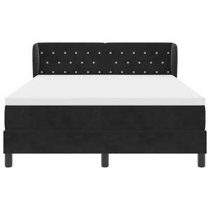 Κρεβάτι με ελατήρια με κεφαλάρι Μαύρο 140 x 190 cm Βελούδο - Pakobazaar