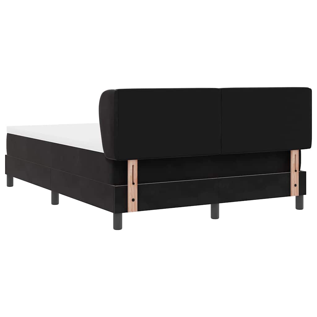 Κρεβάτι με ελατήρια με κεφαλάρι Μαύρο 160 x 200 cm Βελούδο - Pakobazaar
