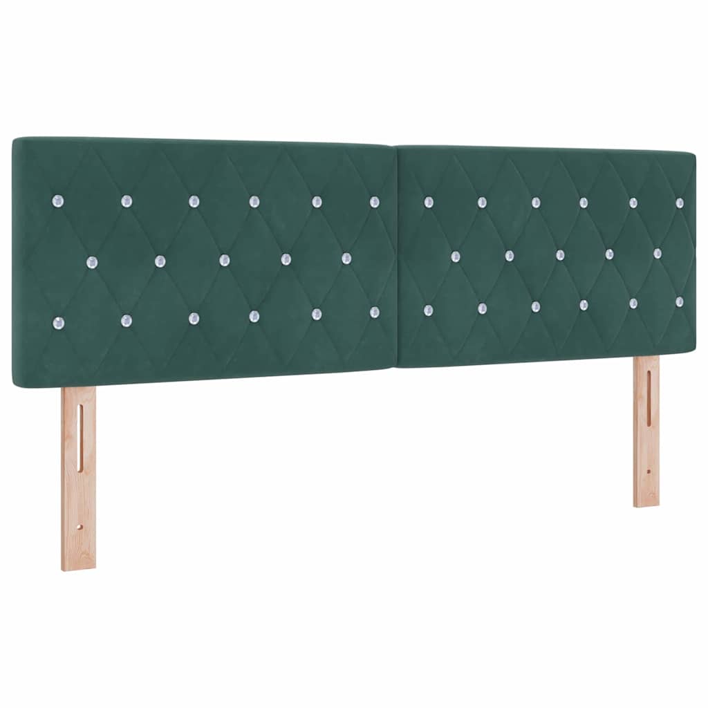 Κρεβάτι με ελατήρια Σκούρο πράσινο 160 x 200 cm Βελούδο - Pakobazaar