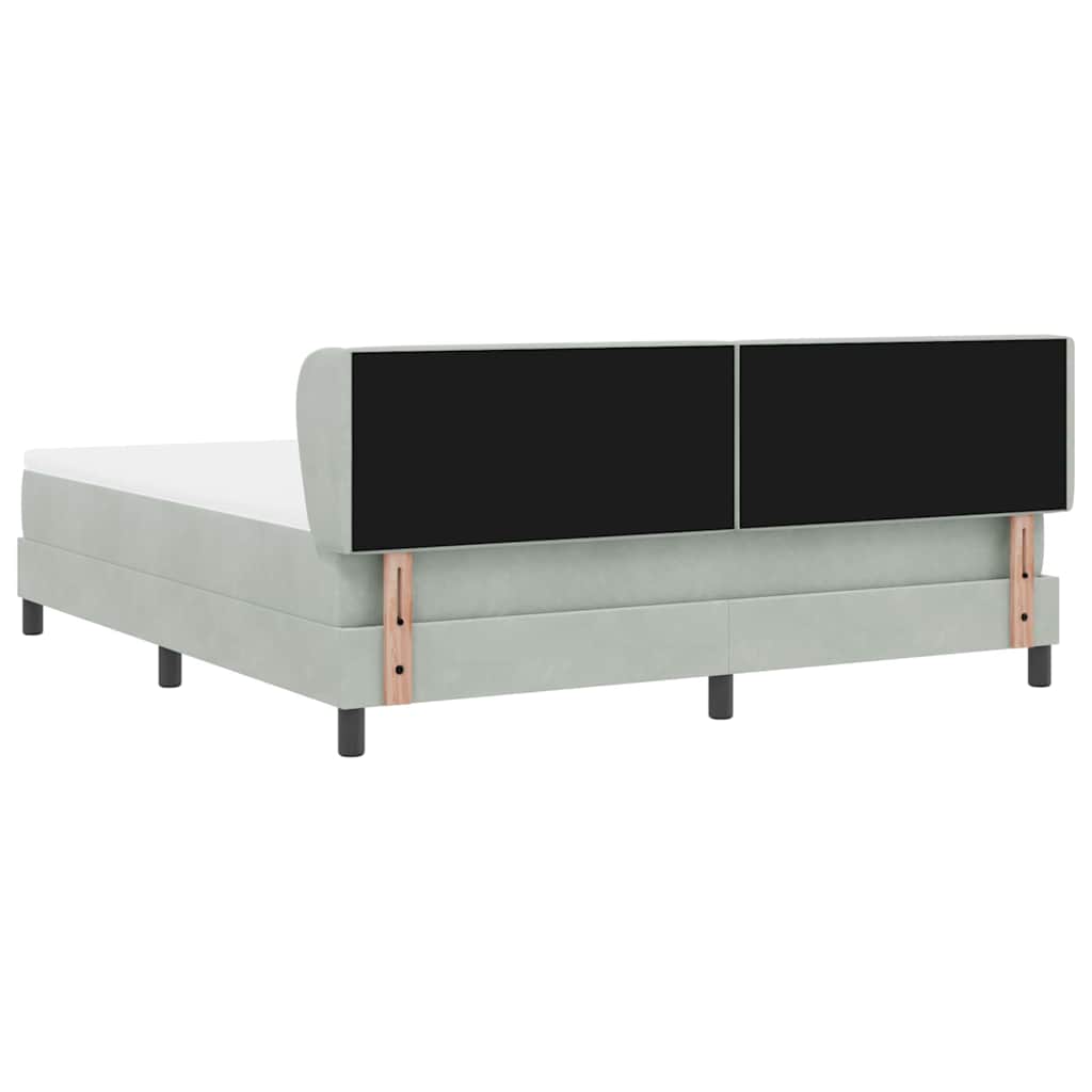 Κρεβάτι με ελατήρια Ανοιχτό γκρι 180 x 200 cm Βελούδο - Pakobazaar