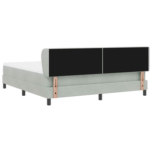 Κρεβάτι με ελατήρια Ανοιχτό γκρι 180 x 200 cm Βελούδο - Pakobazaar