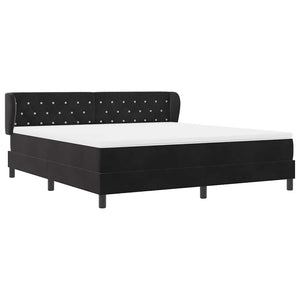 Κρεβάτι με ελατήρια με κεφαλάρι Μαύρο 180 x 200 cm Βελούδο - Pakobazaar