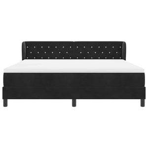 Κρεβάτι με ελατήρια με κεφαλάρι Μαύρο 180 x 200 cm Βελούδο - Pakobazaar