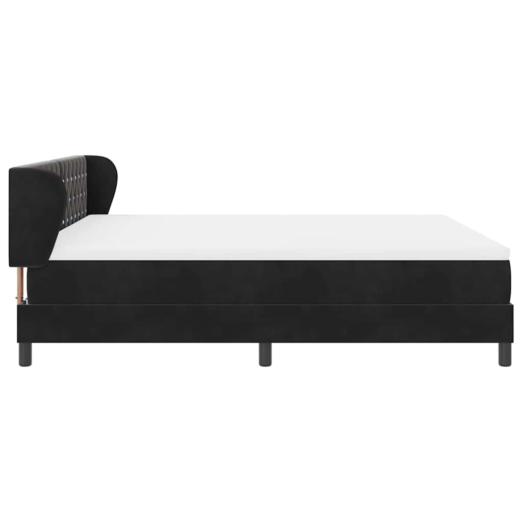 Κρεβάτι με ελατήρια με κεφαλάρι Μαύρο 180 x 200 cm Βελούδο - Pakobazaar
