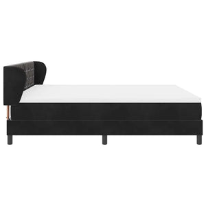 Κρεβάτι με ελατήρια με κεφαλάρι Μαύρο 180 x 200 cm Βελούδο - Pakobazaar
