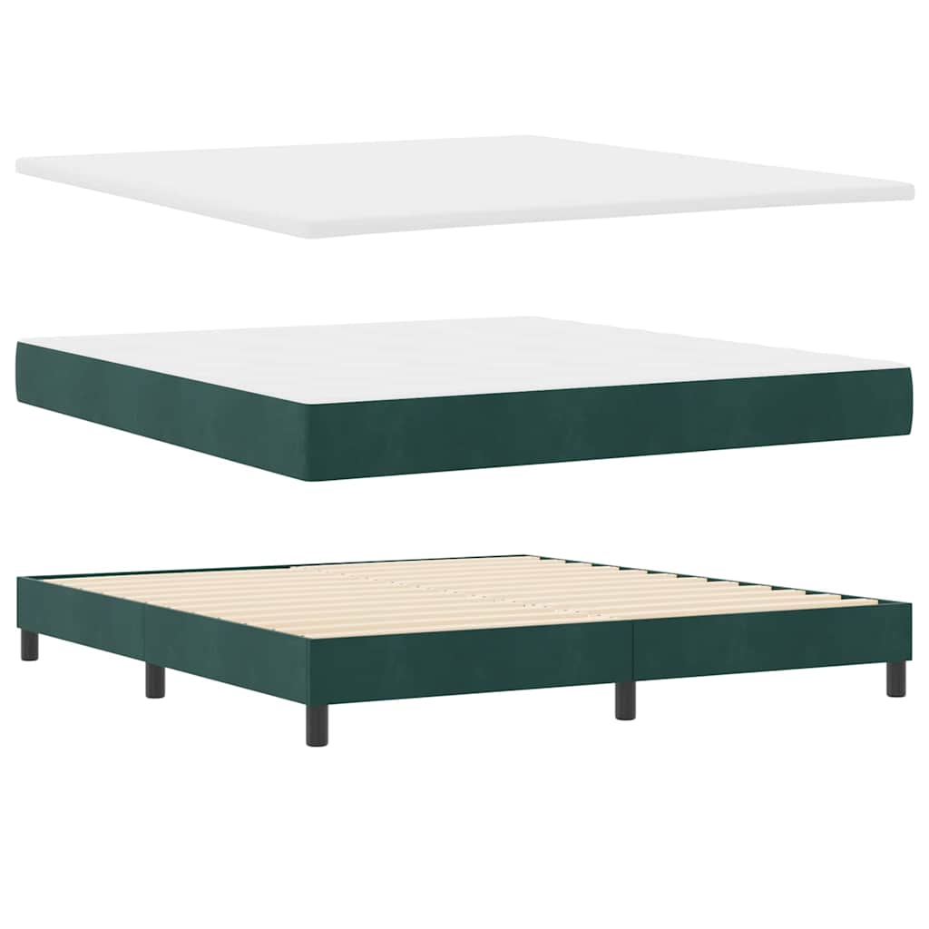 Κρεβάτι με ελατήρια Σκούρο πράσινο 180 x 200 cm Βελούδο