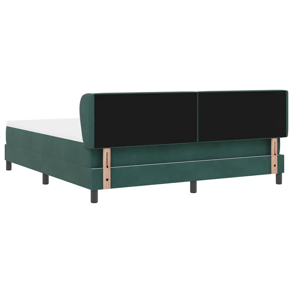 Κρεβάτι με ελατήρια Σκούρο πράσινο 180 x 200 cm Βελούδο