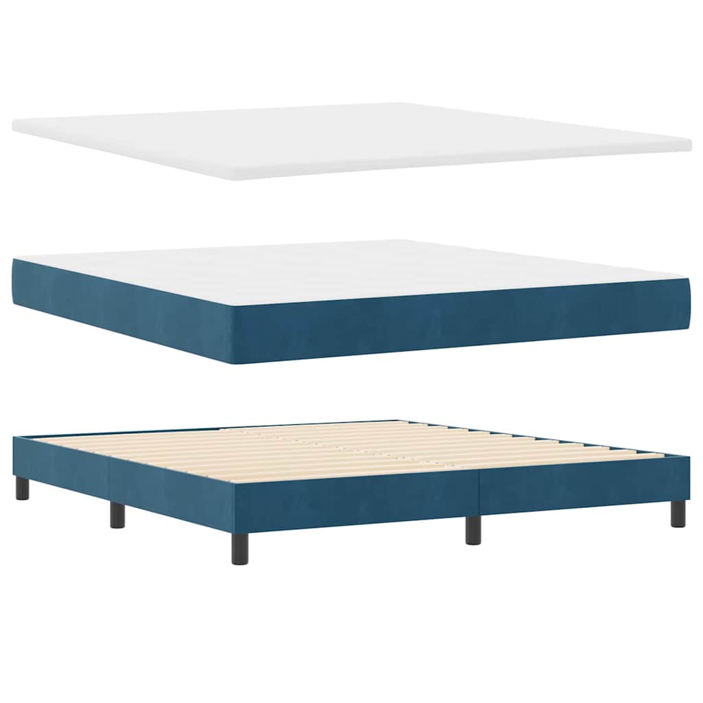 Κρεβάτι με ελατήρια Σκούρο Μπλε 180 x 200 cm Βελούδο - Pakobazaar
