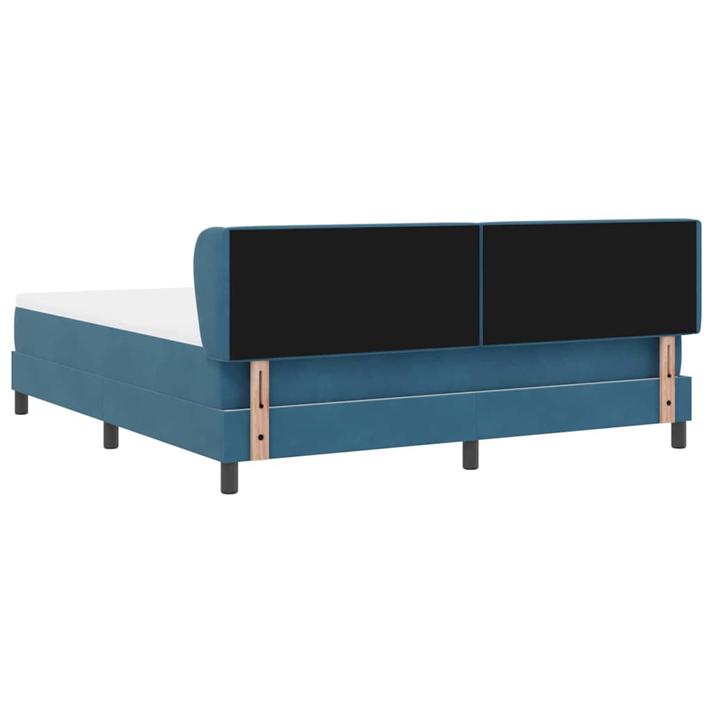 Κρεβάτι με ελατήρια Σκούρο Μπλε 180 x 200 cm Βελούδο - Pakobazaar