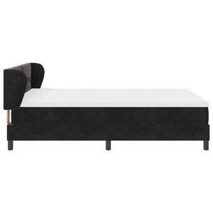 Κρεβάτι με ελατήρια με στρώμα Μαύρο 140 x 190 cm Βελούδο - Pakobazaar