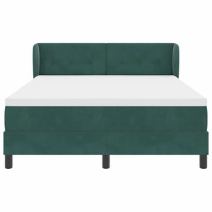 Κρεβάτι με ελατήρια Σκούρο πράσινο 140 x 190 cm Βελούδο - Pakobazaar