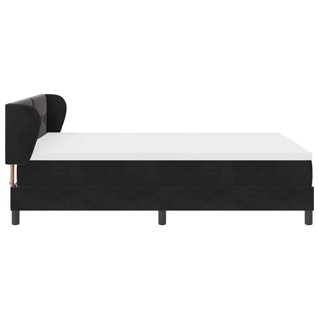 Κρεβάτι με ελατήρια με στρώμα Μαύρο 140 x 200 cm Βελούδο - Pakobazaar