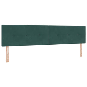 Κρεβάτι με ελατήρια Σκούρο πράσινο 200 x 200 cm Βελούδο - Pakobazaar