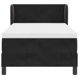 Κρεβάτι με ελατήρια με στρώμα Μαύρο 90 x 190 cm Βελούδο - Pakobazaar