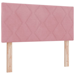 Κρεβάτι με ελατήρια με κεφαλάρι Ροζ 90 x 190 cm Βελούδο - Pakobazaar