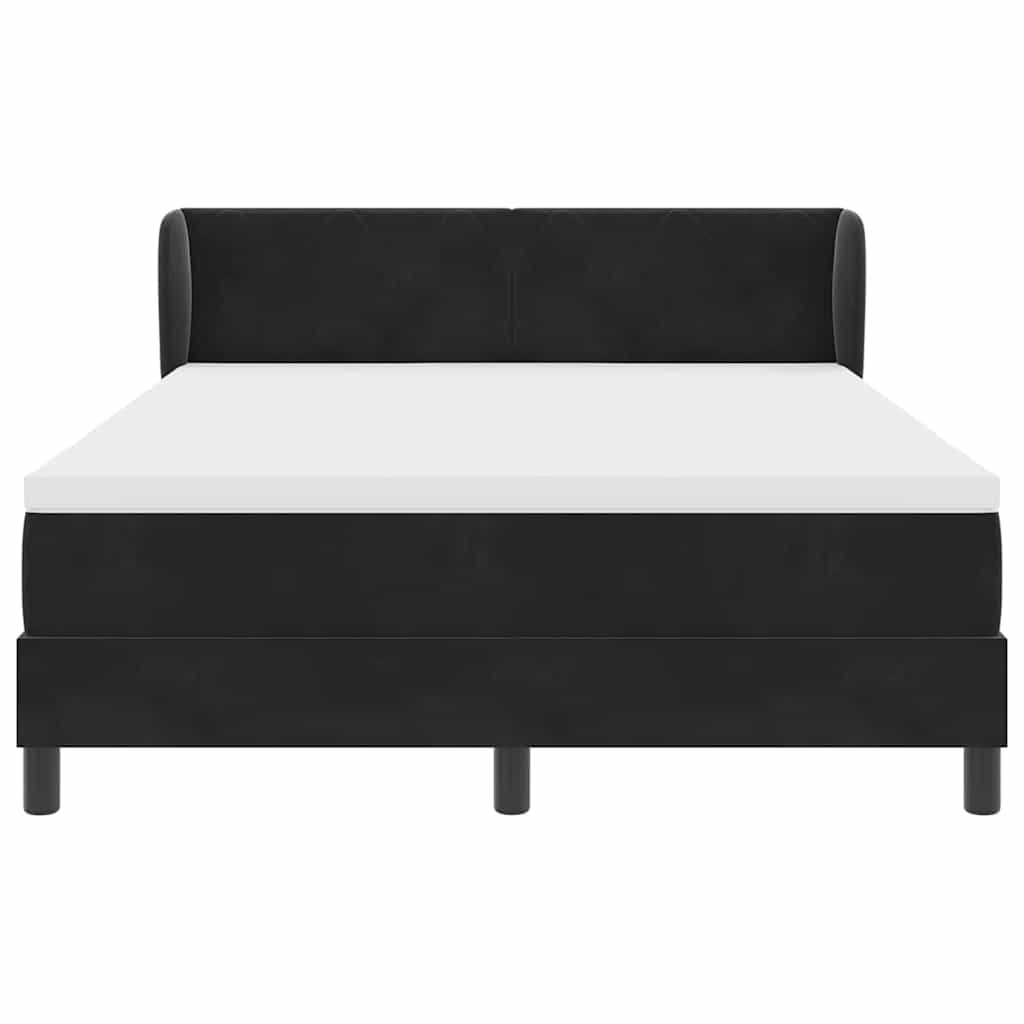Κρεβάτι με ελατήρια με κεφαλάρι Μαύρο 160 x 200 cm Βελούδο - Pakobazaar