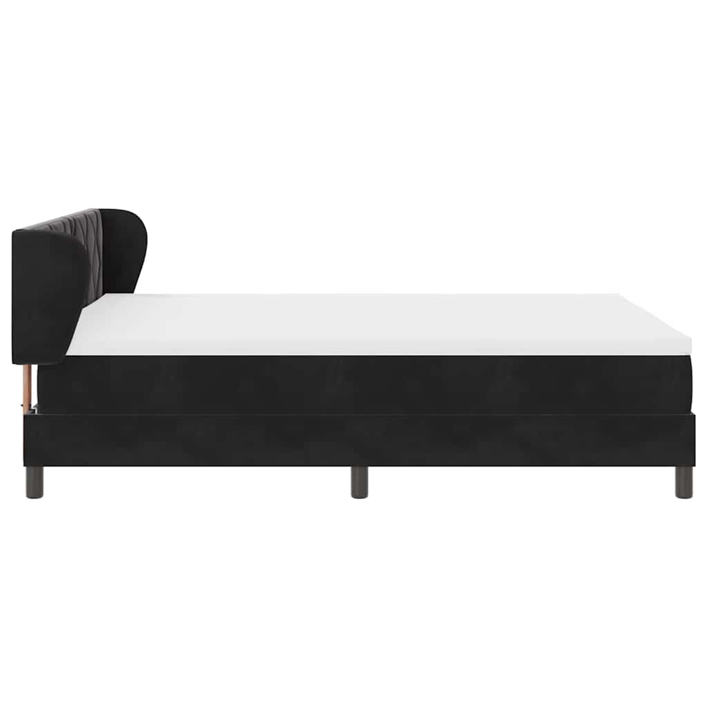 Κρεβάτι με ελατήρια με κεφαλάρι Μαύρο 160 x 200 cm Βελούδο - Pakobazaar
