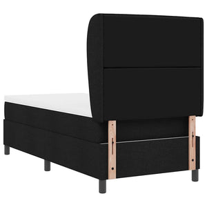 Κρεβάτι με ελατήρια με στρώμα Μαύρο 90 x 190 cm ύφασμα - Pakobazaar