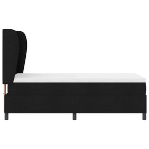 Κρεβάτι με ελατήρια με στρώμα Μαύρο 90 x 190 cm ύφασμα - Pakobazaar